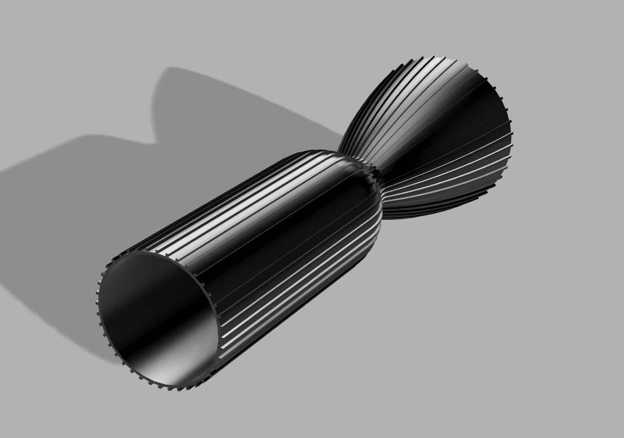 CAD view of cooling channels around the engine chamber and nozzle.